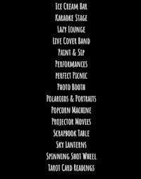 a black background with a list of words on it